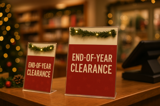 EOFY Countertop Signs for Point-of-Sale Impact