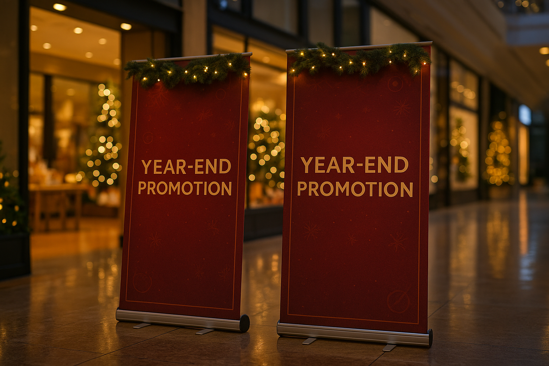 Freestanding Banners for Year-End Promotions
