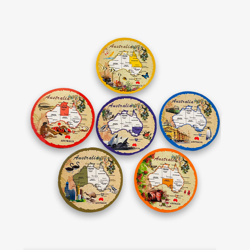 Aussie Map Coaster Set