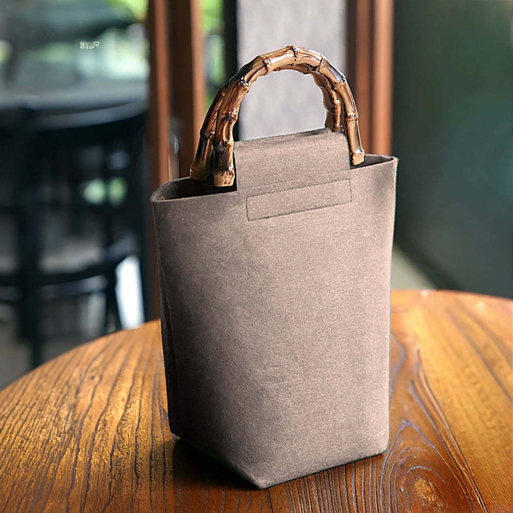 Eco Felt Tote Bag with Bamboo Handle