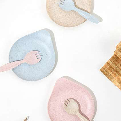 Straw Disposable Tableware Set