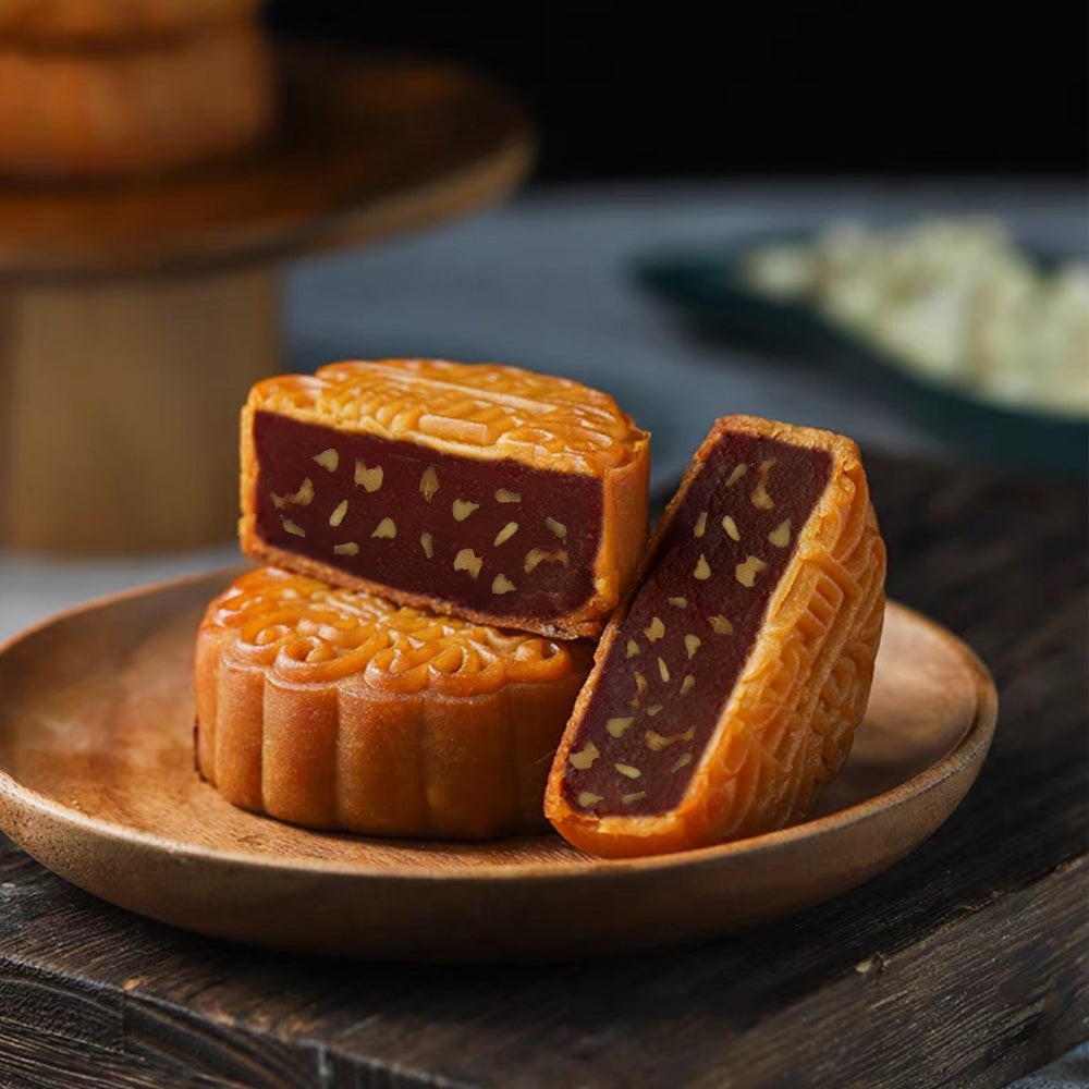 Traditional Red Bean Walnut Mooncake