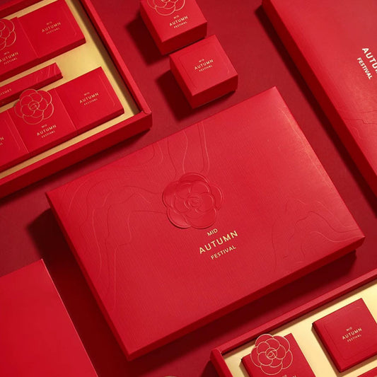 Bright Red Mooncake Gift Packaging Set