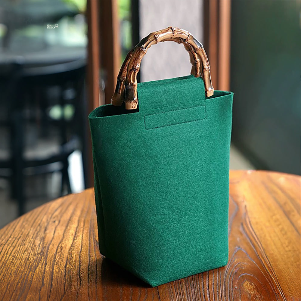 Eco Felt Tote Bag with Bamboo Handle