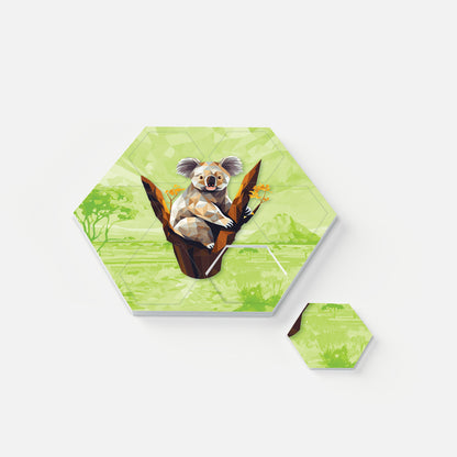 Eco-Felt Hexagon Coaster Set - Australian Animals Collection