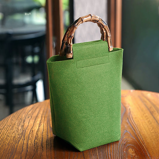 Eco Felt Tote Bag with Bamboo Handle