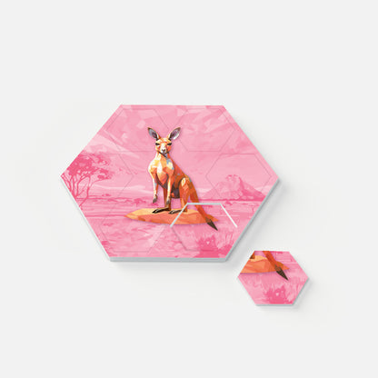 Eco-Felt Hexagon Coaster Set - Australian Animals Collection