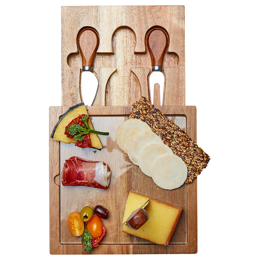 Braemar Glass Cheese Board & Knife Set